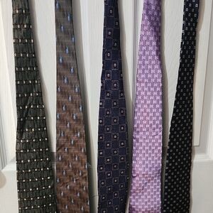 Elegant Men's Tie Set - Black, Brown, Purple, Blue
